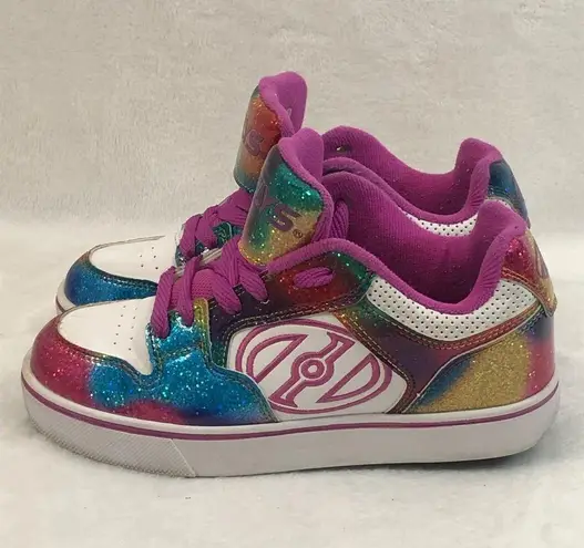 Heelys Motion Plus 77061 White Rainbow Glitter Uni Skate Shoes Youth 4 Women’s 5