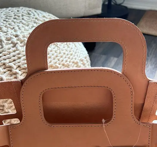 Demijohn cutout leather tote