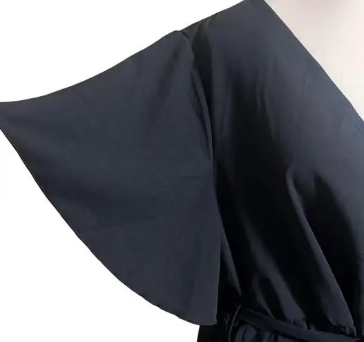 Bloomchic Dress Sz18/20 Butterfly Sleeves High/Low Ruffle Hems Wrap Front Belted