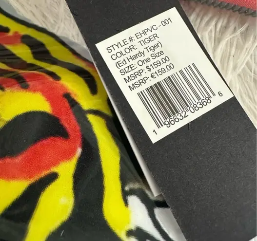 Ed Hardy Clear PVC Tattoo Tiger Carry All Tote With Matching Wallet