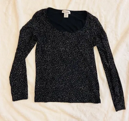 Carol Rose Vintage glitter black long sleeve shirt