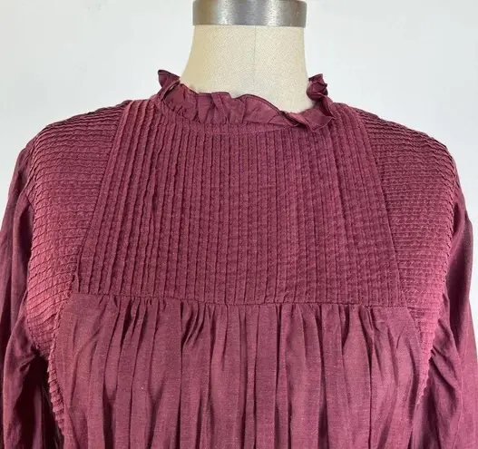 Something Navy  Maroon Lace Peplum Blouse NWT Small