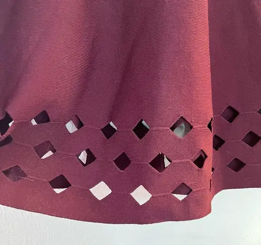 Nic+Zoe Dress Time Out Twirl 3/4 Sleeve Knit Cut Out Dress in Wine Sz M NWT