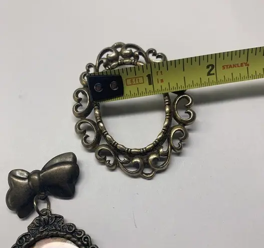 Frame Lot Of 2 Picture Photo Brooch Pins -