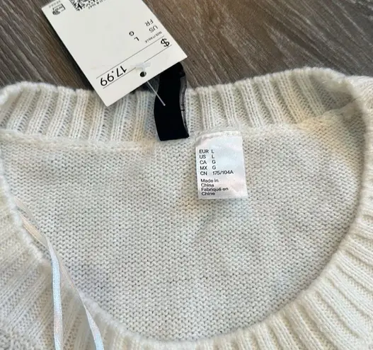 Divided H&M  off white cable knit sweater vest size large NWT ⭐️new⭐️