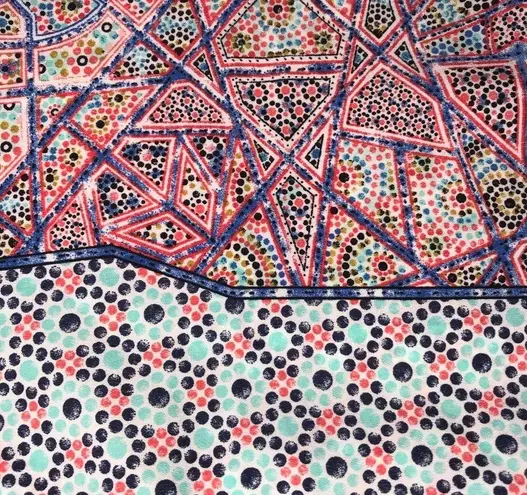 Artisan NY Floral Abstract Geometric Boho Paisley Print Style Blouse