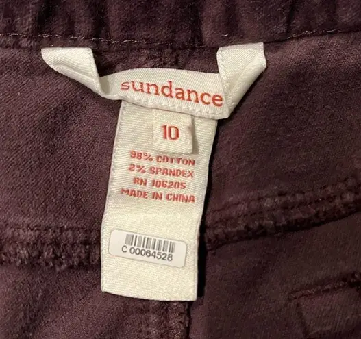 Sundance Burgundy Red Wine Velvet Mid Rise Slim Straight Leg Jeans, Sz 10