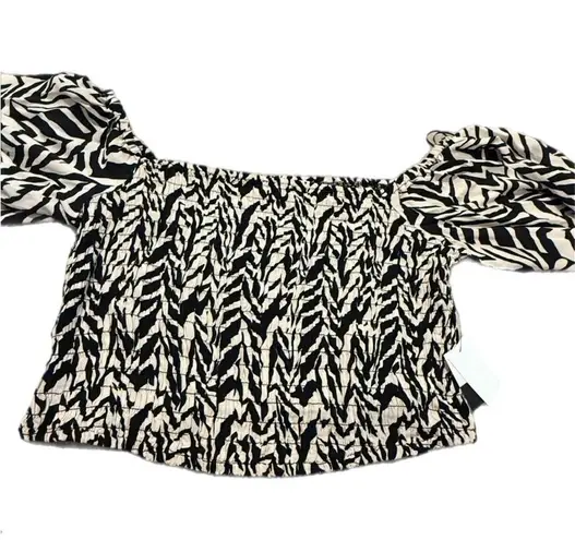Eloquii Smocked Animal Print Top 22/24 Curvy Stretchy Cropped Festival Streetwear Bold