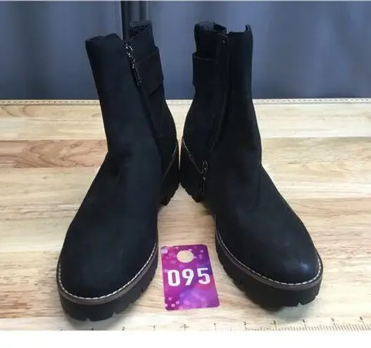 Blondo Ankle Boots Women's 6.5 M Black Leather Side Zip Buckle Waterproof