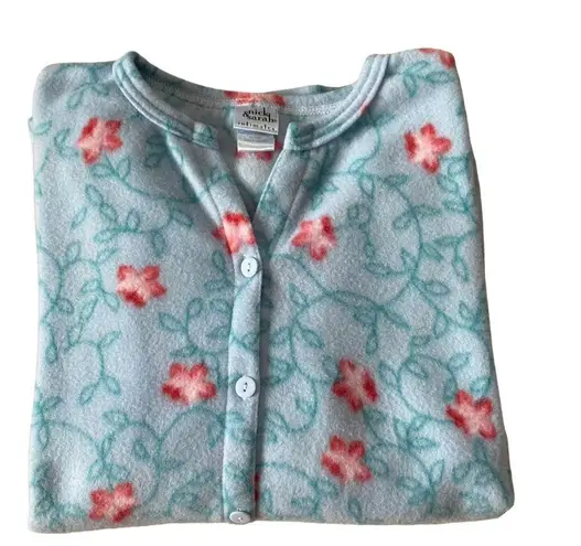 Nick & Sarah Intimates pajama sleep top light blue with pink flowers women's L Size L