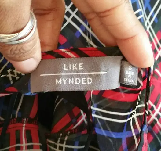 Like Mynded Plaid Short Sleeve Sheath Dress S