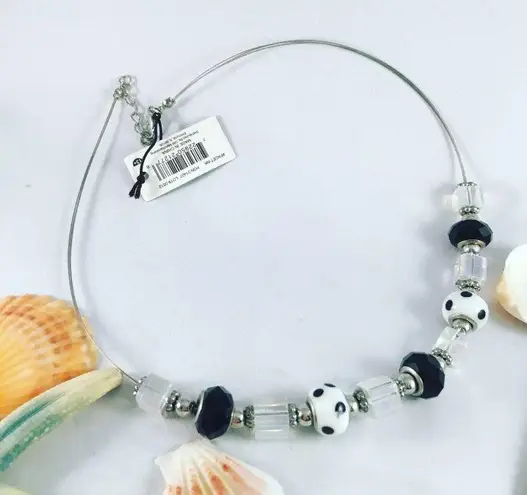 Facets 5th Avenue Art Glass Beaded Necklace Black