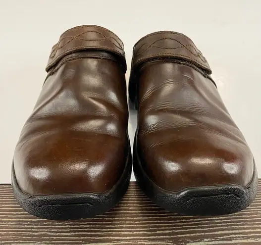 Dublin Riding Clogs Brown Leather Sz 7 Strap Equestrian Mules Slip On Comfort