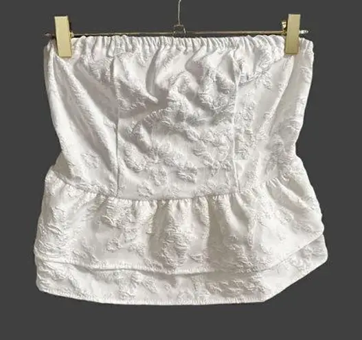 Vintage white strapless top Size L