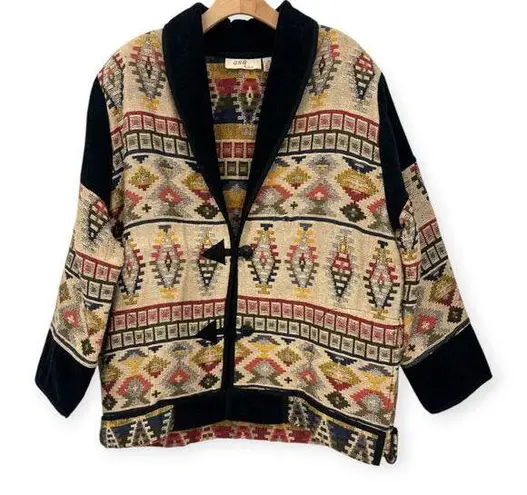 Vintage 90's Ani Natural | XL | Chenille Jacket Coat Blazer Western Navaho Aztec