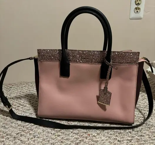 Kate Spade  RARE Cameron Street Candace Satchel Pink Confetti Glitter Large Bag