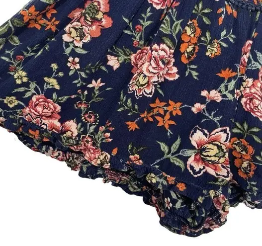 American Eagle  Women’s High Waisted Flowy Floral Ruffle Shorts in Navy Size S