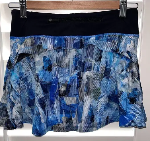 Lululemon  Play Off The Pleats Skirt Sun Dazed Multi Blue Super Dark Size 2