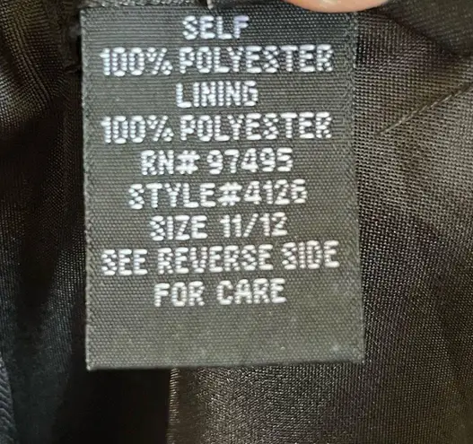 Dave and Johnny by Laura Ryner Dress Black Sequin Skirt Exposed Back Sz 11/12 EUC