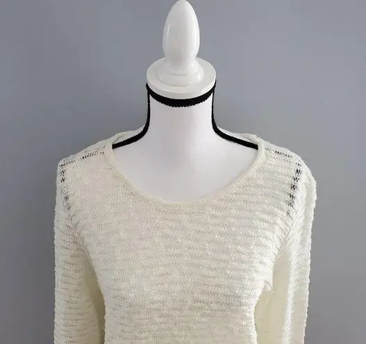 Peck & Peck  Cream Lightweight Lace Sweater Size L