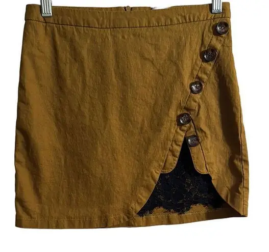 About Us Asymmetrical Tan Pencil Skirt Mini Length