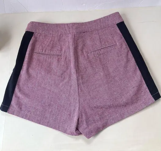 VALIJA Pleated Womens Shorts Sz Small ColorBlock Chevron High Rise 2" Red Preppy