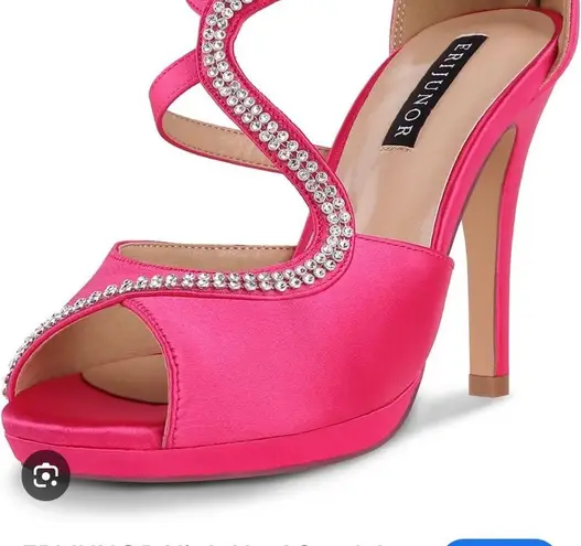 Erijunor NIB S Strap Hot Pink Size 10, heel 4” with 0.5 Platform Insert