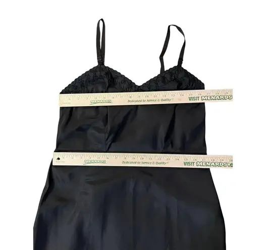 Vintage Barbizon Full Slip Used Womens 18 1/2 Black Side Zip 50s Eyelet Size undefined