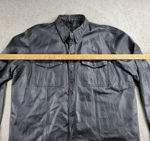 Bikers Dream Apparel Womens Moto Shacket 4XL Black Leather Button Down Size undefined
