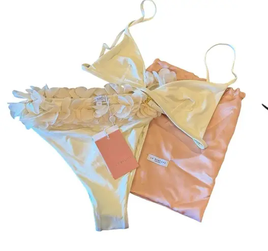 NWT LA REVÊCHE Fatima Bikini Set in Ivory Made in Italy Small Top Medium Bottom White Size undefined