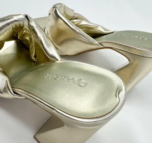 Open Edit Nordstrom Saydee Gold Metallic Puff Sandal Heel, NWOT, Size 5.5