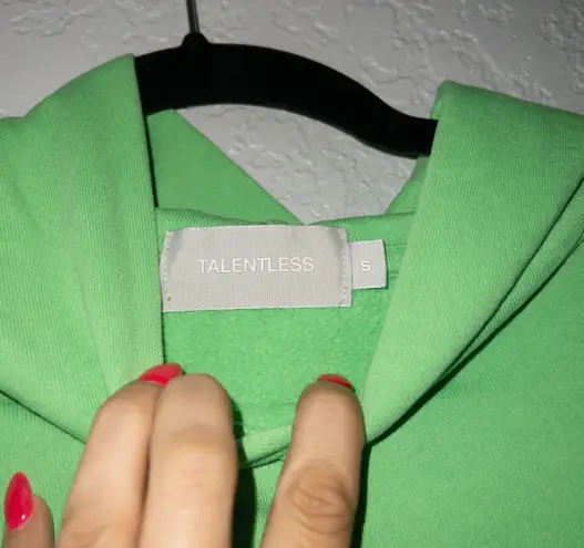 Talentless Green Unisex Hooded Sweatshirt Size Small