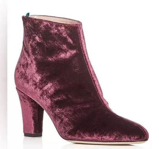 SJP Sarah Jessica Parker Bordeaux Velvet Minnie Boots Size 38 Red