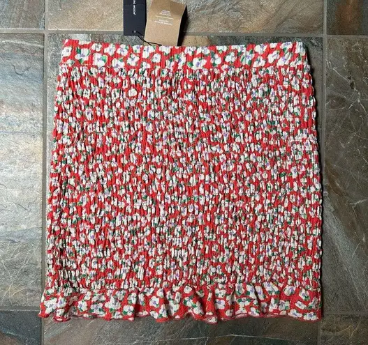VERO MODA Olea Floral Skirt NWT Women’s Size XL Cherry Tomato