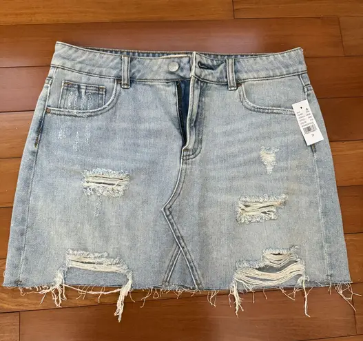 PacSun Ripped Jean Skirt