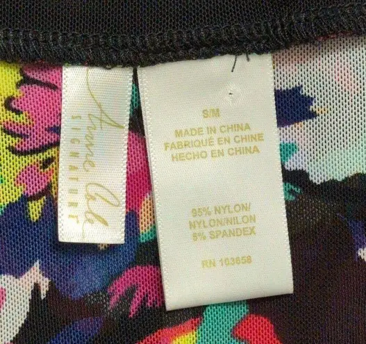 Anne cole Cabana Party Floral V Neck Tunic Swimsuit Cover Up Beach Pool Size S/M