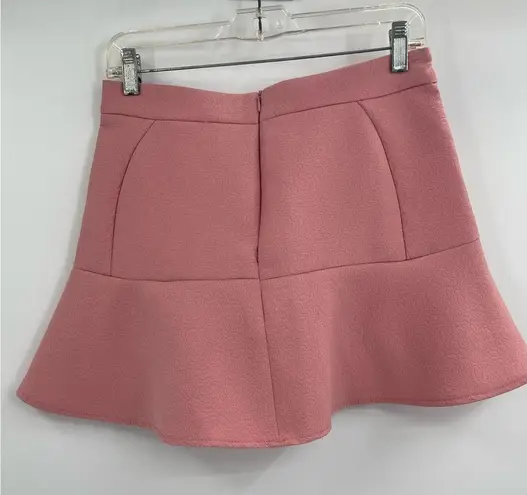 ZARA  Light Pink Peach High Waist Mini Short Cotton Textured Skirt Size Medium