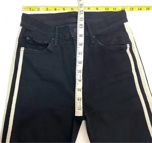 Mother Insider Crop Step Fray in Guilty Racer High Waist Black 25