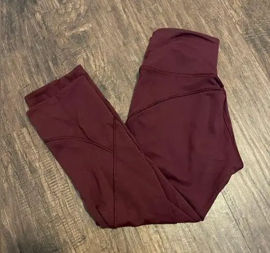 Lululemon Maroon burgundy  crop activewear leggings