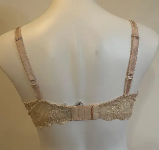 Wacoal French Garden Contour Bra sz 36D Beige Underwire Smooth Cup Bra