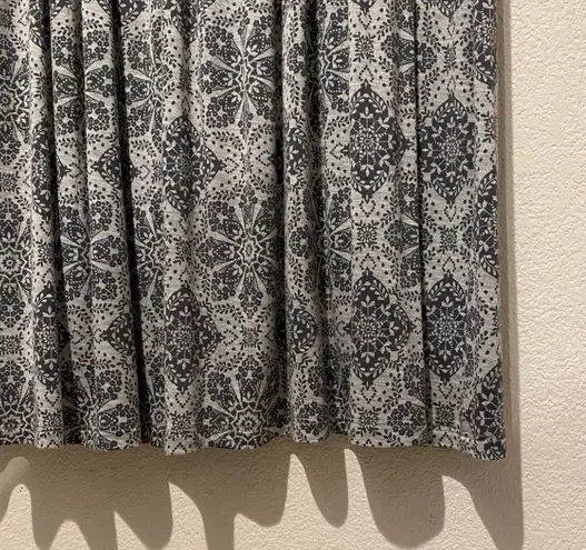 Grey Floral Design Dress Gray Size M