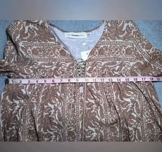 NWT Eternal Sunshine Creations Revolve lace up bohemian blouse size XS/S Revolve Brown