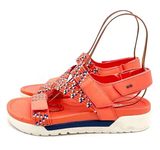 Ryka Rowana Elastic Gore Sport Sandals in Living Coral and Blue Women’s Size 9.5