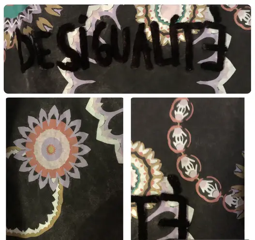 Desigual Black graphic print long sleeve tee