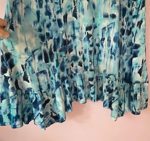 LOGO By Lori Goldstein QVC PL Regular Rayon 230 Elbow Sleeve Dress in Blue Glass