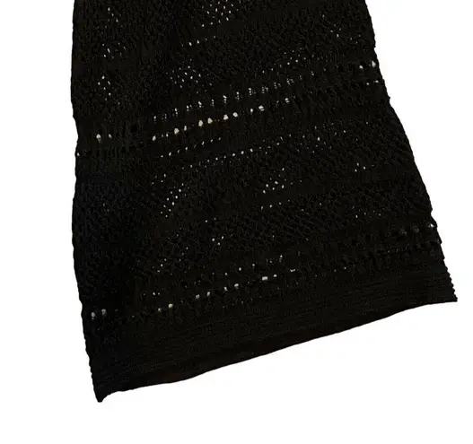 Zac Posen $375 ZAC L Dress Jill Sweater Stretch Knit Wiggle Sheath Black Midi