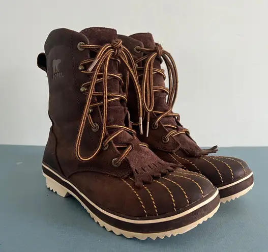 Sorel Tivoli Camp Brown Leather Waterproof Snow Boots