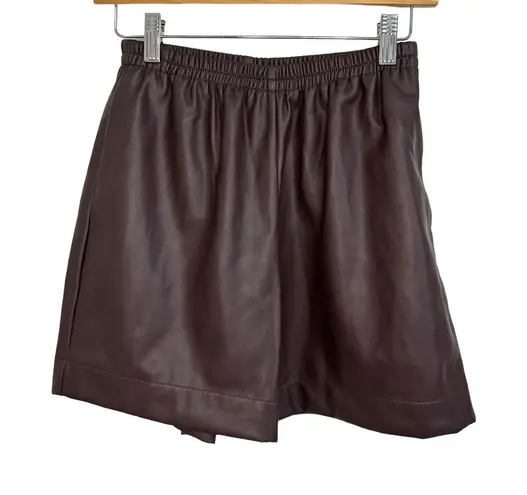 Avec Les Filles faux leather brown shorts size XS