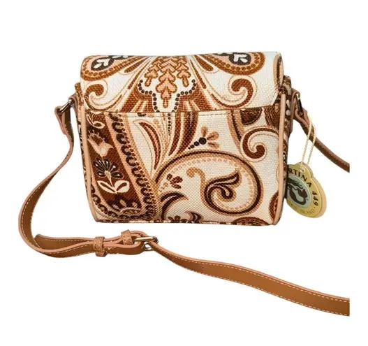 Spartina 449 Brown and Cream Crossbody Bag with Chic Design