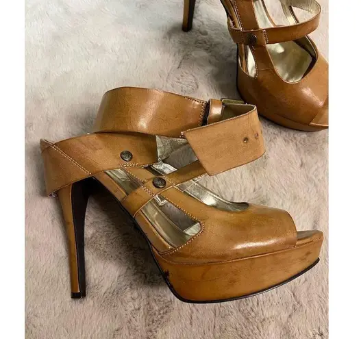 Simply Vera Vera Wang Women's Brown Ankle Strap Stiletto Heels Size 9